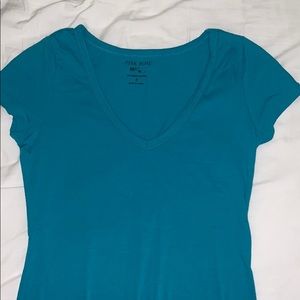 Blue Short Sleeve V-Neck